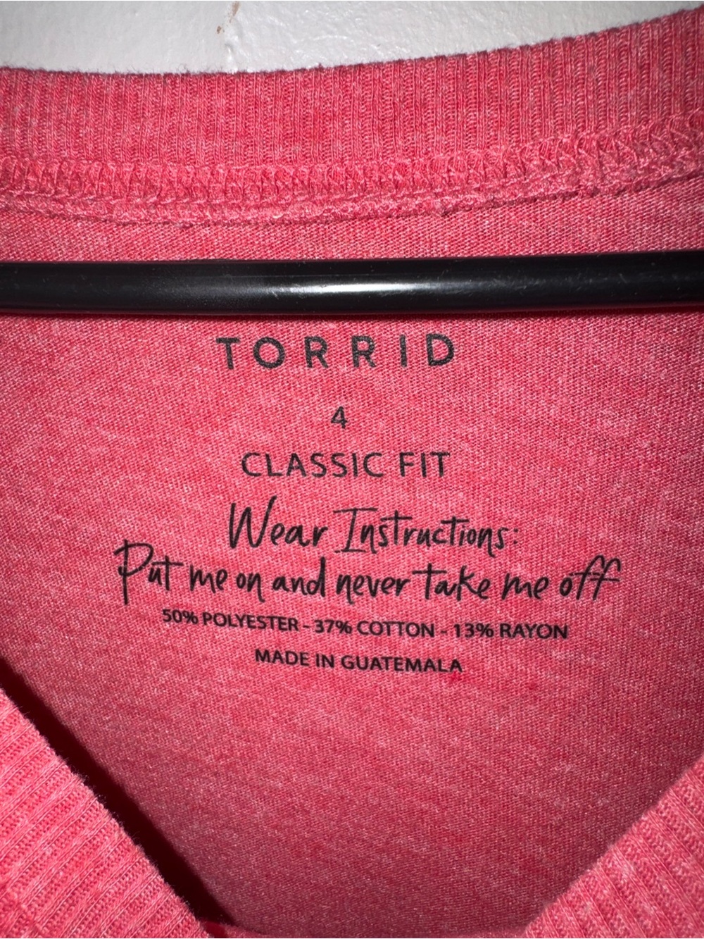 Torrid Bright Berry Crew Neck Too Sober Classic Fit Tribeland Tee Size 4X - Picture 4 of 5